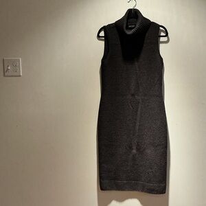 Lauren Ralph Lauren Charcoal Sleeveless wool Midi Dress